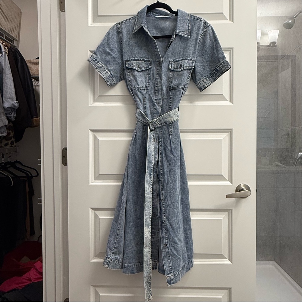 Casual Blue Denim Maxi Dress